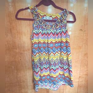 Fashion avenue colorful tank top size small